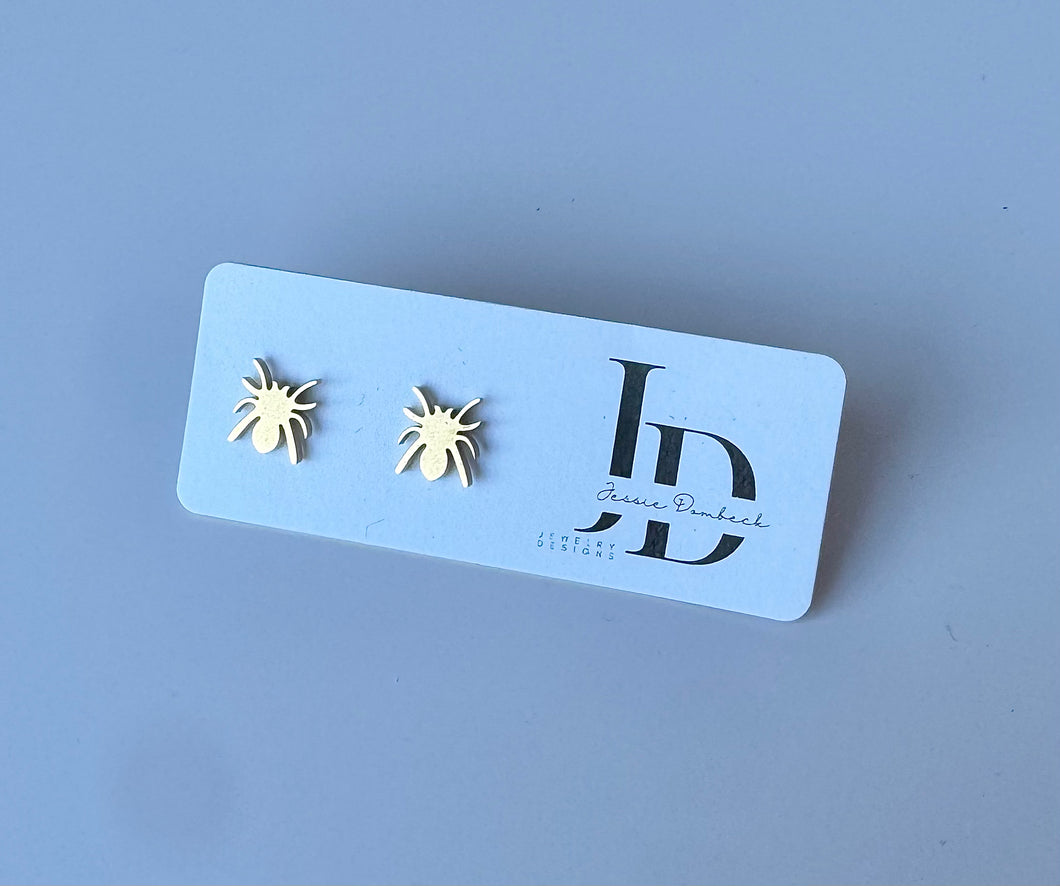 Gold Spider Studs
