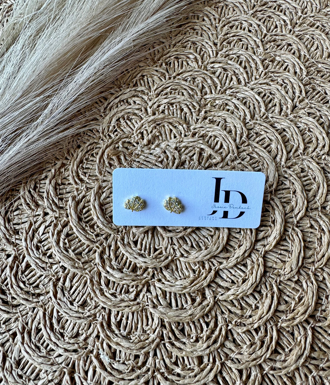 Mini CZ Leaf Studs