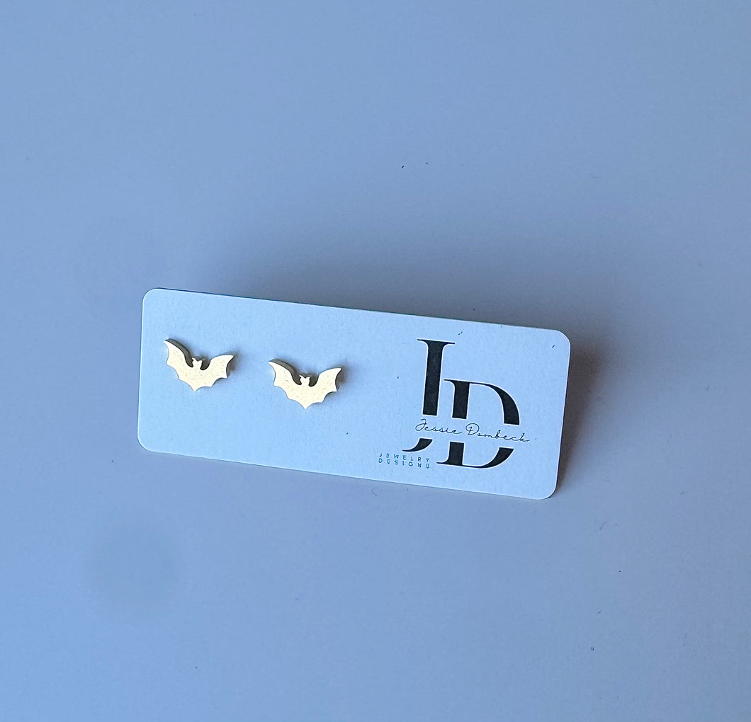Gold Bat Studs