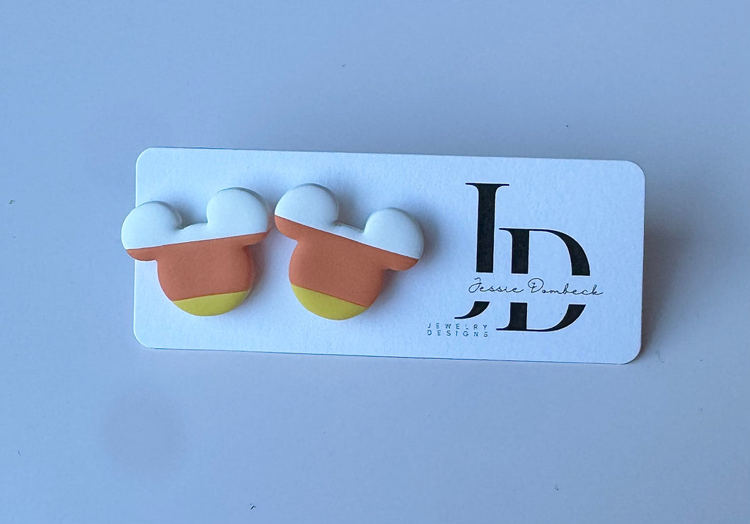 Large Candy Corn Mouse Studs