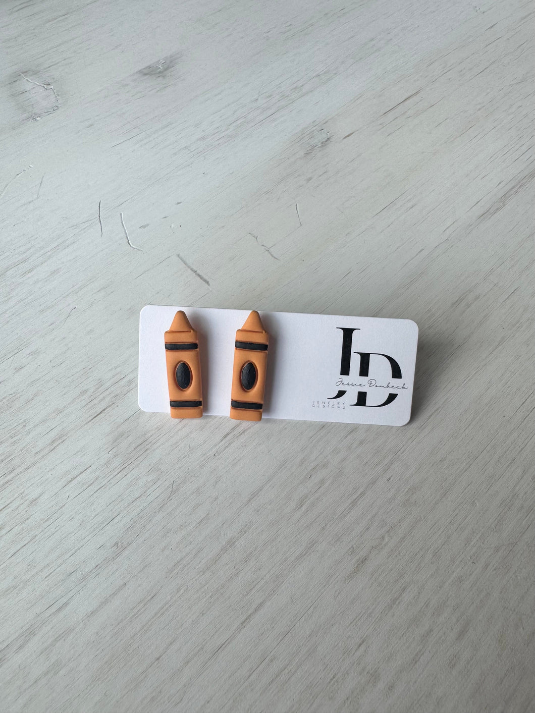 Orange Crayon Studs